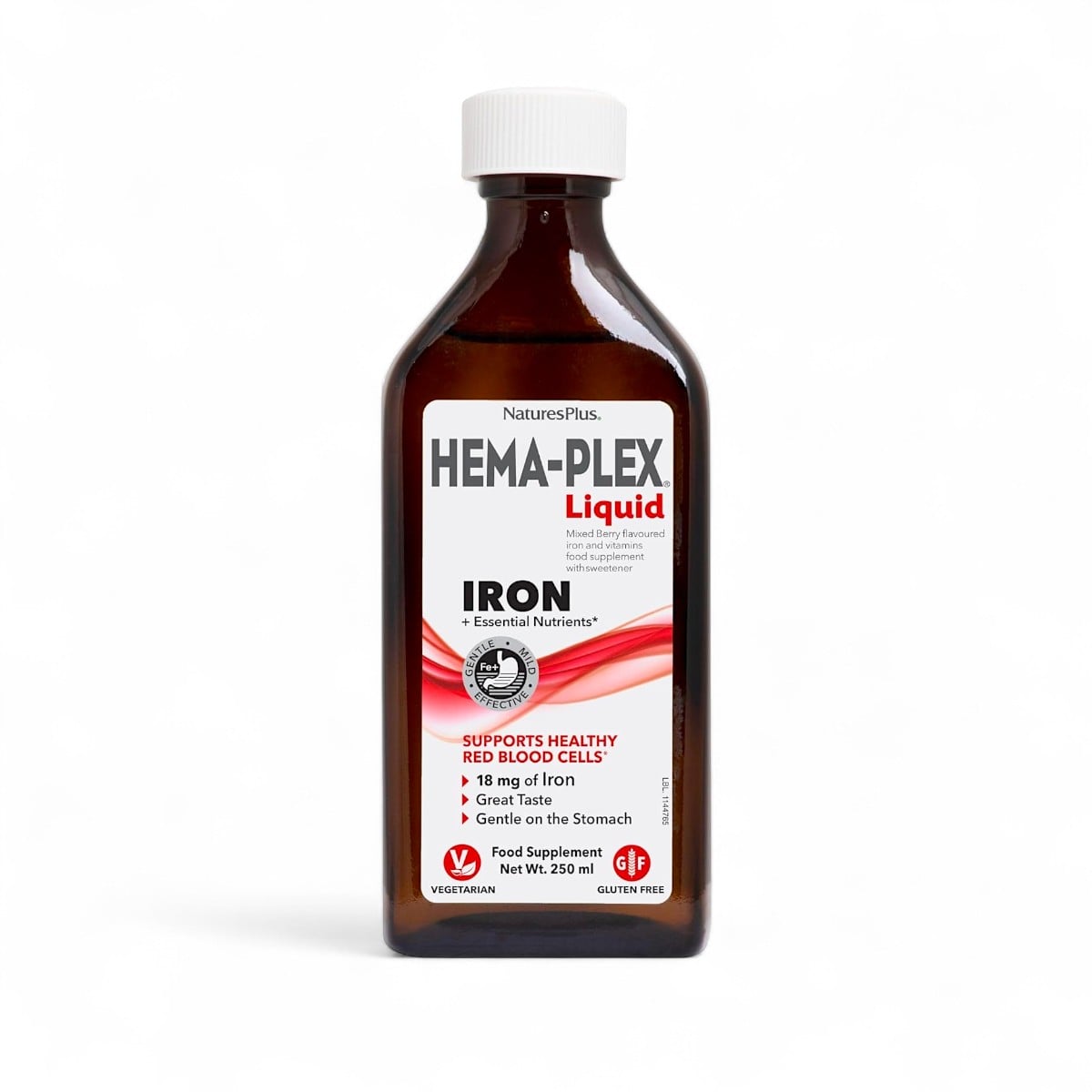 NaturesPlus, Hema-Plex® Liquid, Iron + Essential Nutrients, Mixed Berry, 8.5 fl oz (250 ml)