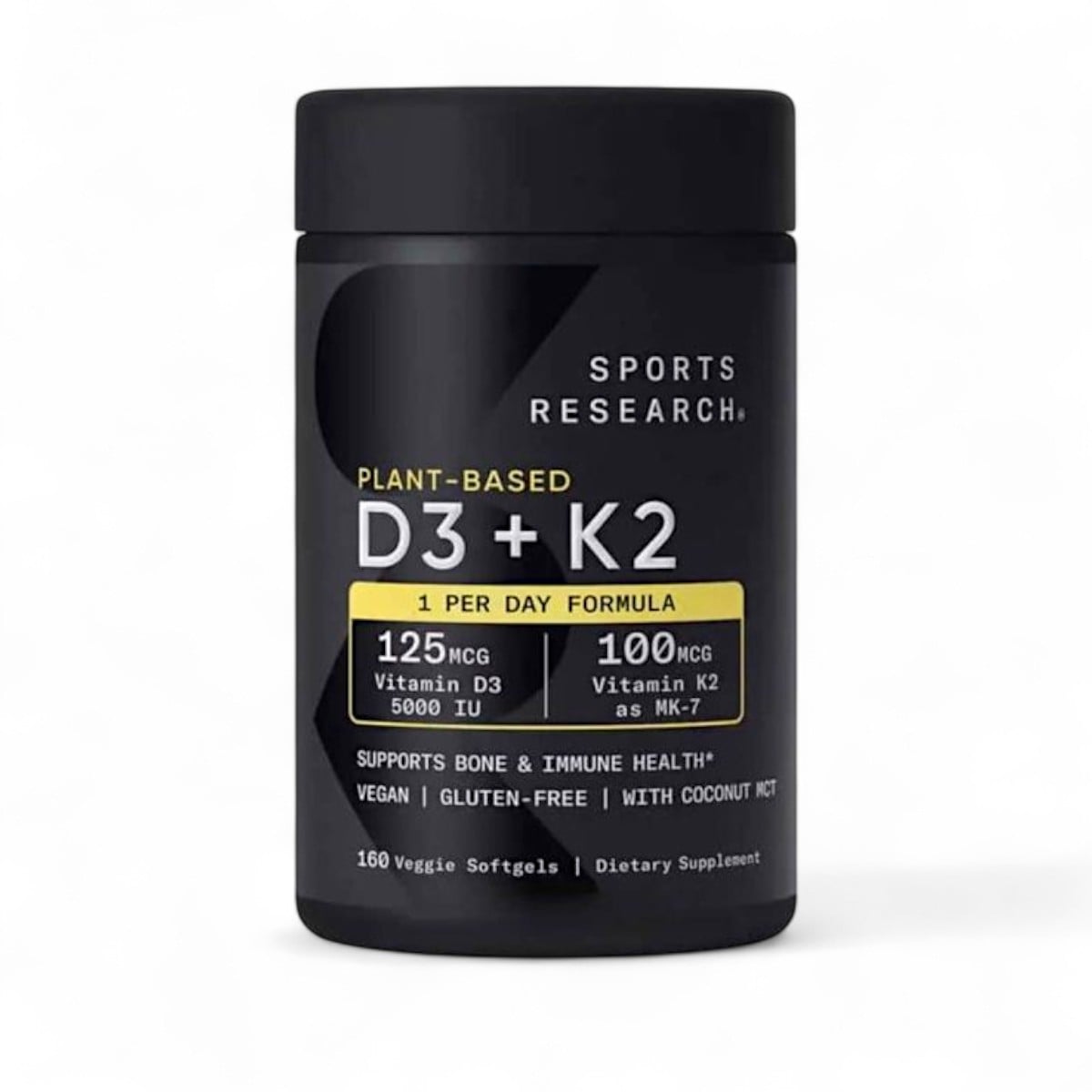 Sports research, D3+k2, 160 Softgels