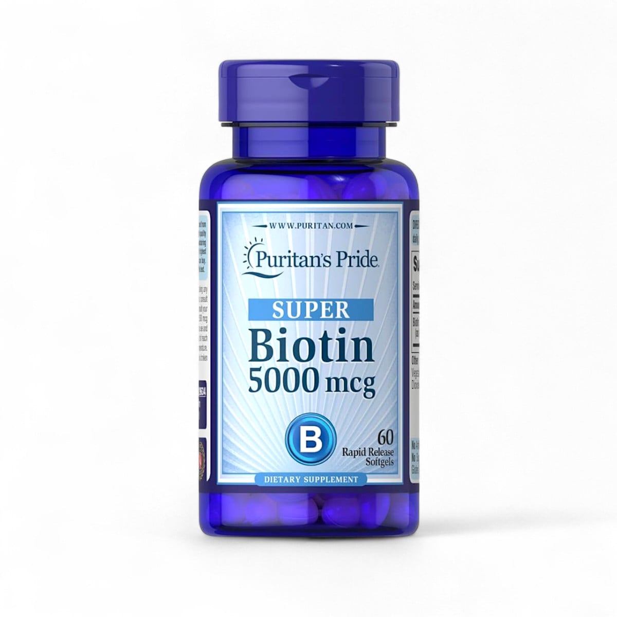Puritans Pride, Biotin-5000 mcg, 60 softgels