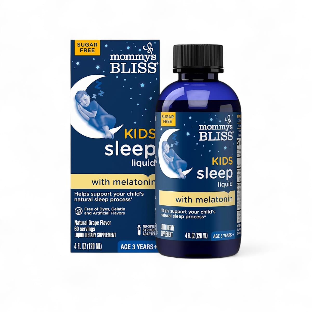 Mommy's Bliss, Kids Sleep Liquid with Melatonin, Age 3 Years+, Natural Grape, 4 fl oz (120 ml)