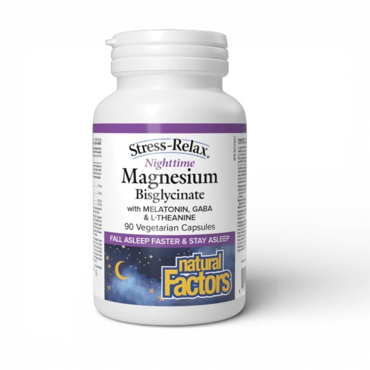Natural Factors, Stress-Relax®, Nighttime Magnesium Bisglycinate with Melatonin, Gaba & L-Theanine, 90 vegan capsules