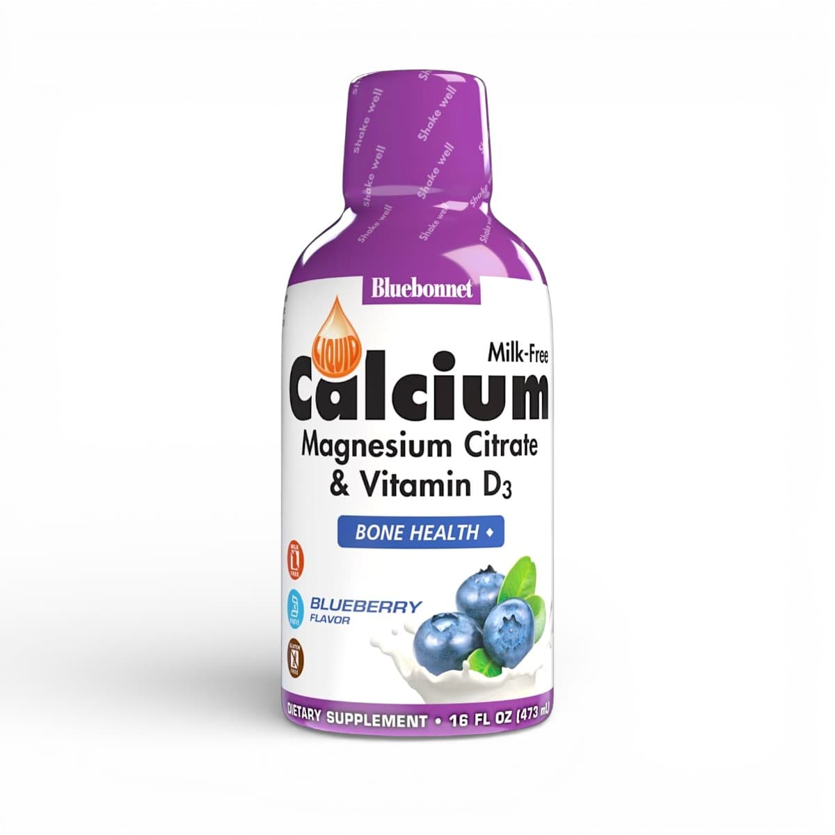 Bluebonnet Nutrition, Liquid Calcium Magnesium Citrate & Vitamin D3, Blueberry, 16 fl oz (473 ml)