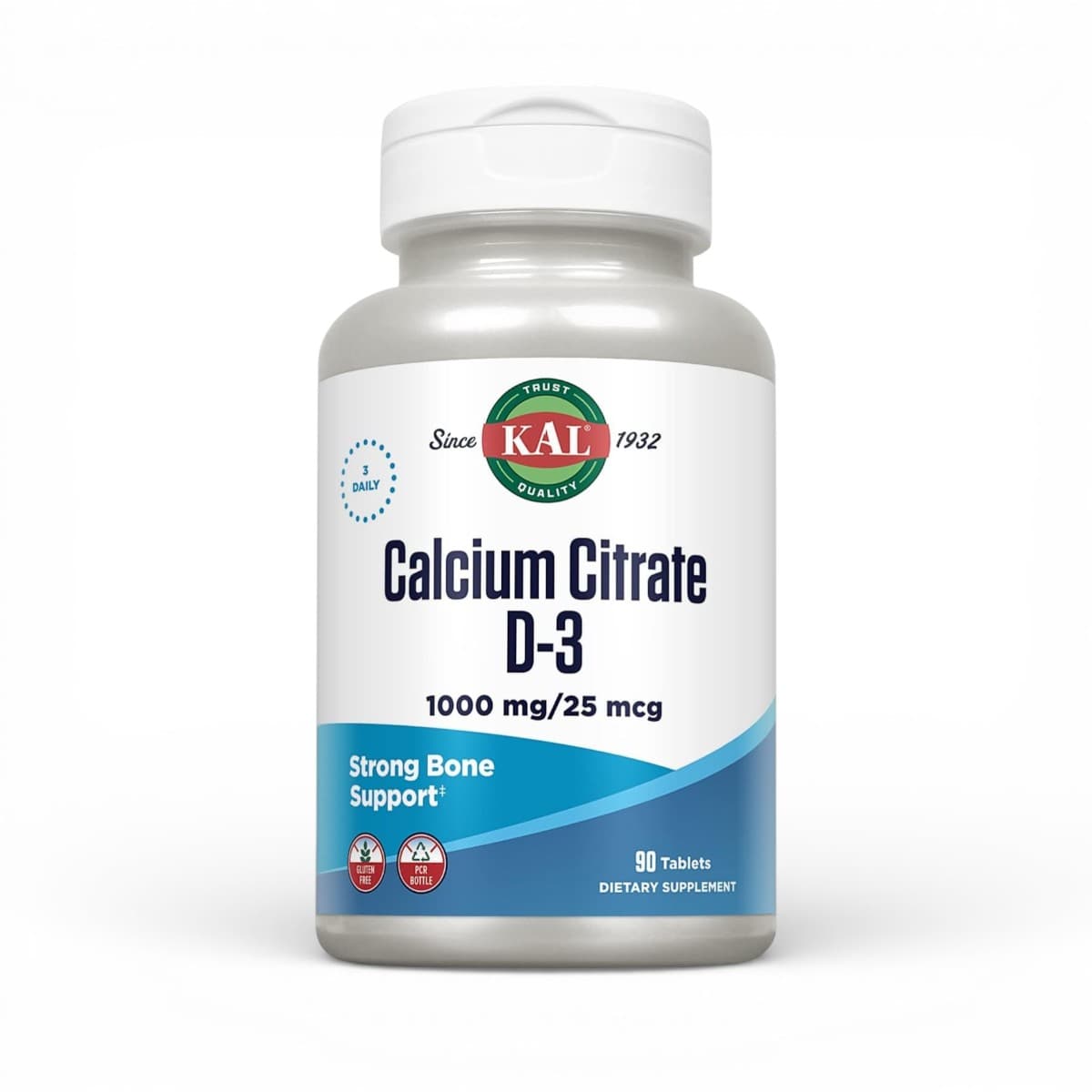 KAL, Calcium Citrate D-3, 90 Tablets
