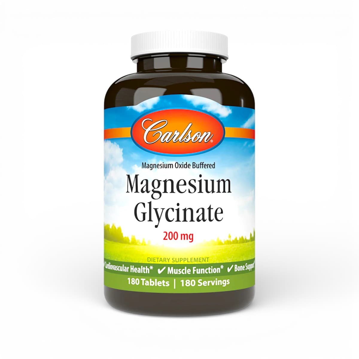 Carlson, Chelated Magnesium Glycinate, 200 mg, 180 Tablets
