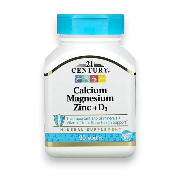 21st Century, Calcium Magnesium Zinc + D3, 90 Tablets