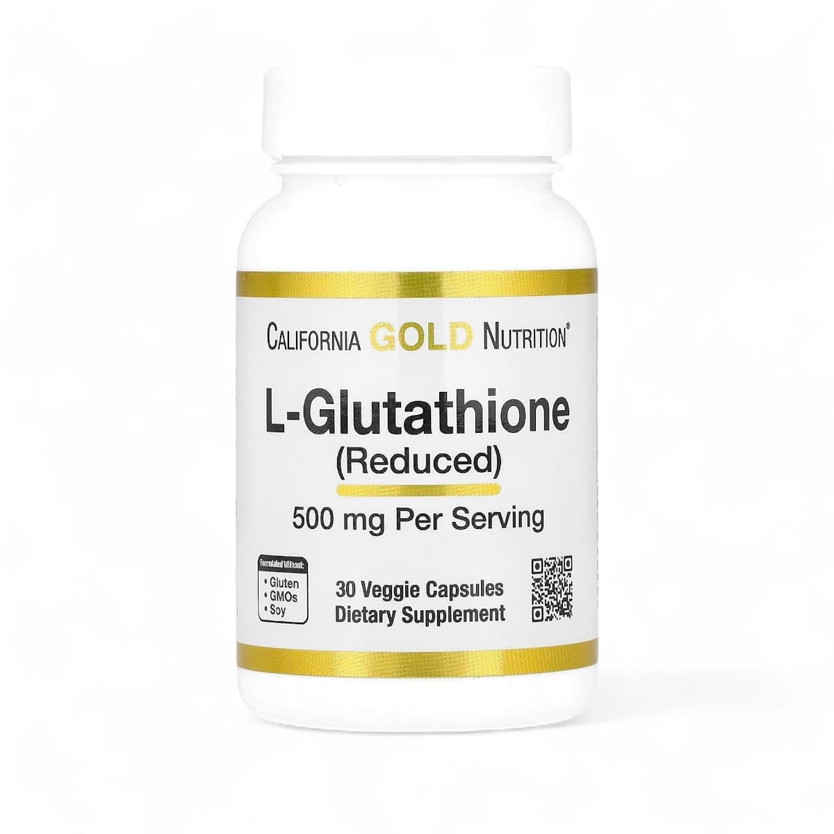 California Gold Nutrition, L-Glutathione (Reduced), 500 mg, 30 Veggie Capsules
