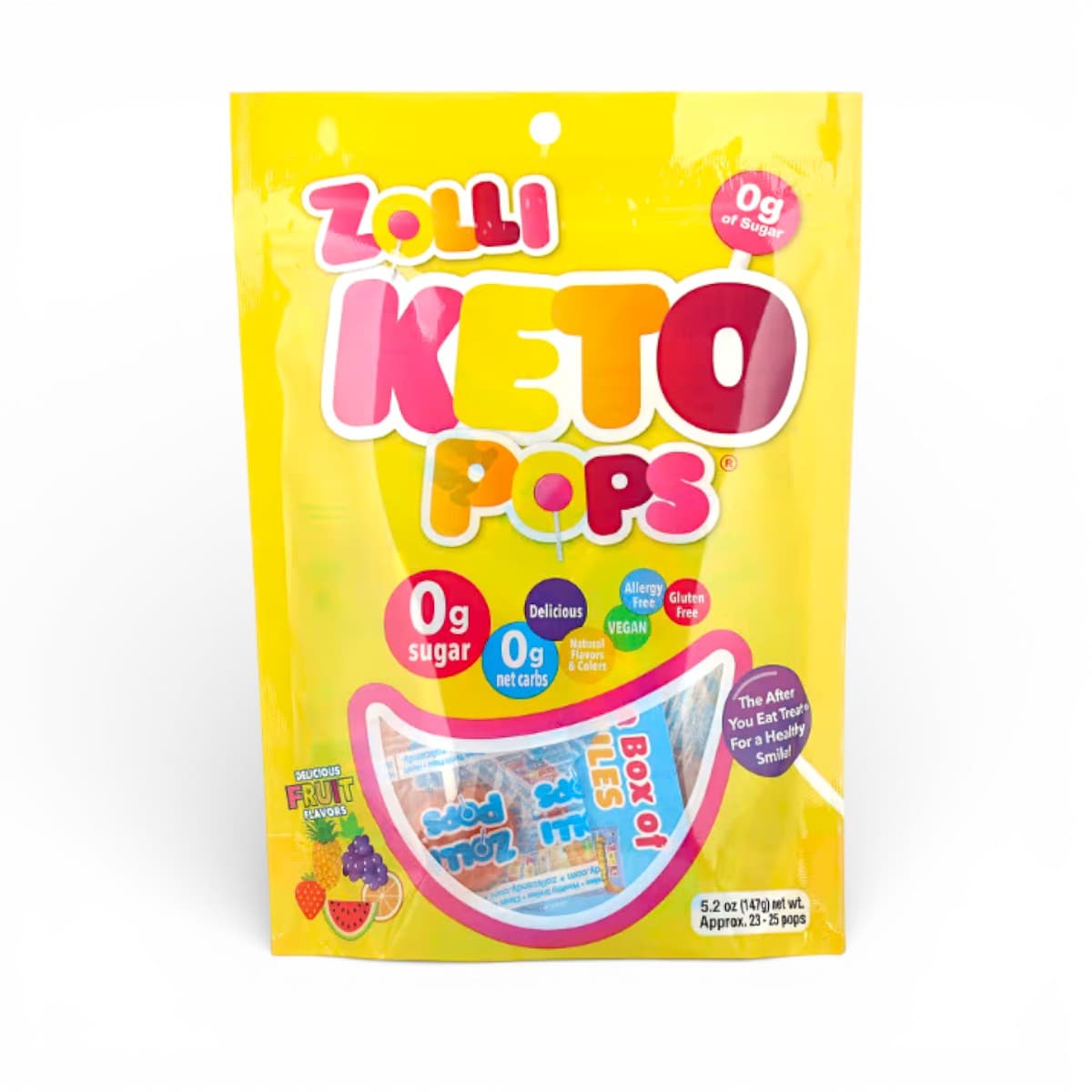 Zollipops, Keto Pops®, Fruit, Approx. 23-25 Pops, 5.2 oz (147 g)