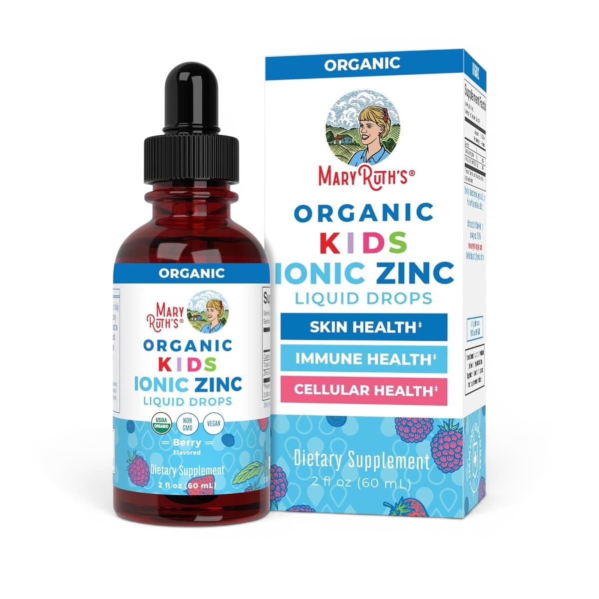 MaryRuth's, Organic Kids Ionic Zinc Liquid Drops, 4+ Years, Berry, 2 fl oz (60 ml)