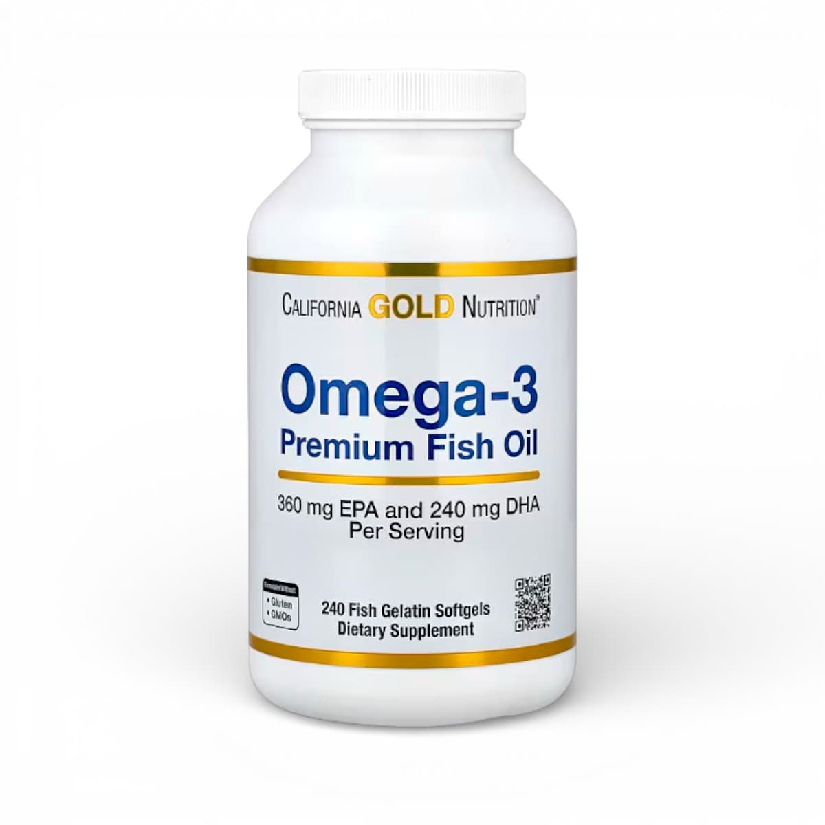 California Gold Nutrition, Omega-3, Premium Fish Oil, 240 Fish Gelatin Softgels