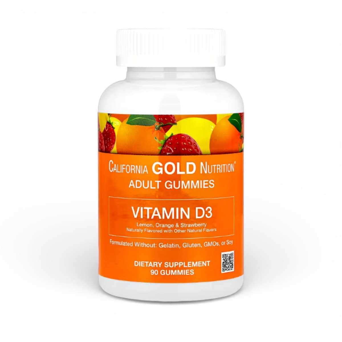 California Gold Nutrition, Vitamin D3 Gummies, Lemon, Orange, & Strawberry, 90 Gummies (25 mcg (1,000 IU per Gummy))