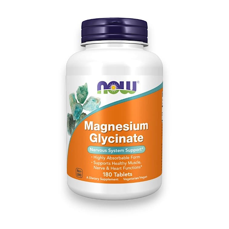 NOW Foods, Magnesium Glycinate, 200 mg, 180 Tablets (100 mg per Tablet)