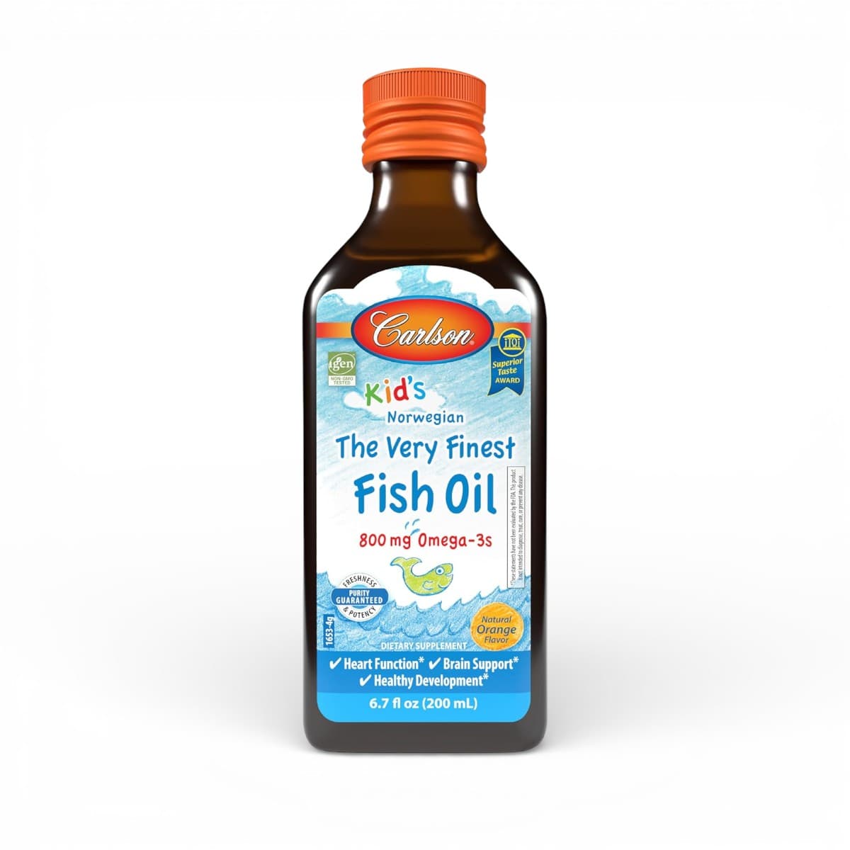Carlson, Kid's, Norwegian, The Very Finest Fish Oil, Natural Orange, 6.7 fl oz (200 ml), (2,300 mg per Serving)