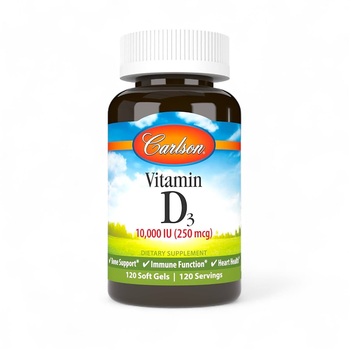 Carlson, Vitamin D3, 250 mcg (10,000 IU), 120 Soft Gels
