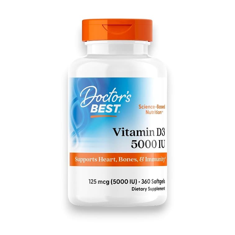 Doctor's Best, Vitamin D3, 125 mcg (5,000 IU), 360 Softgels