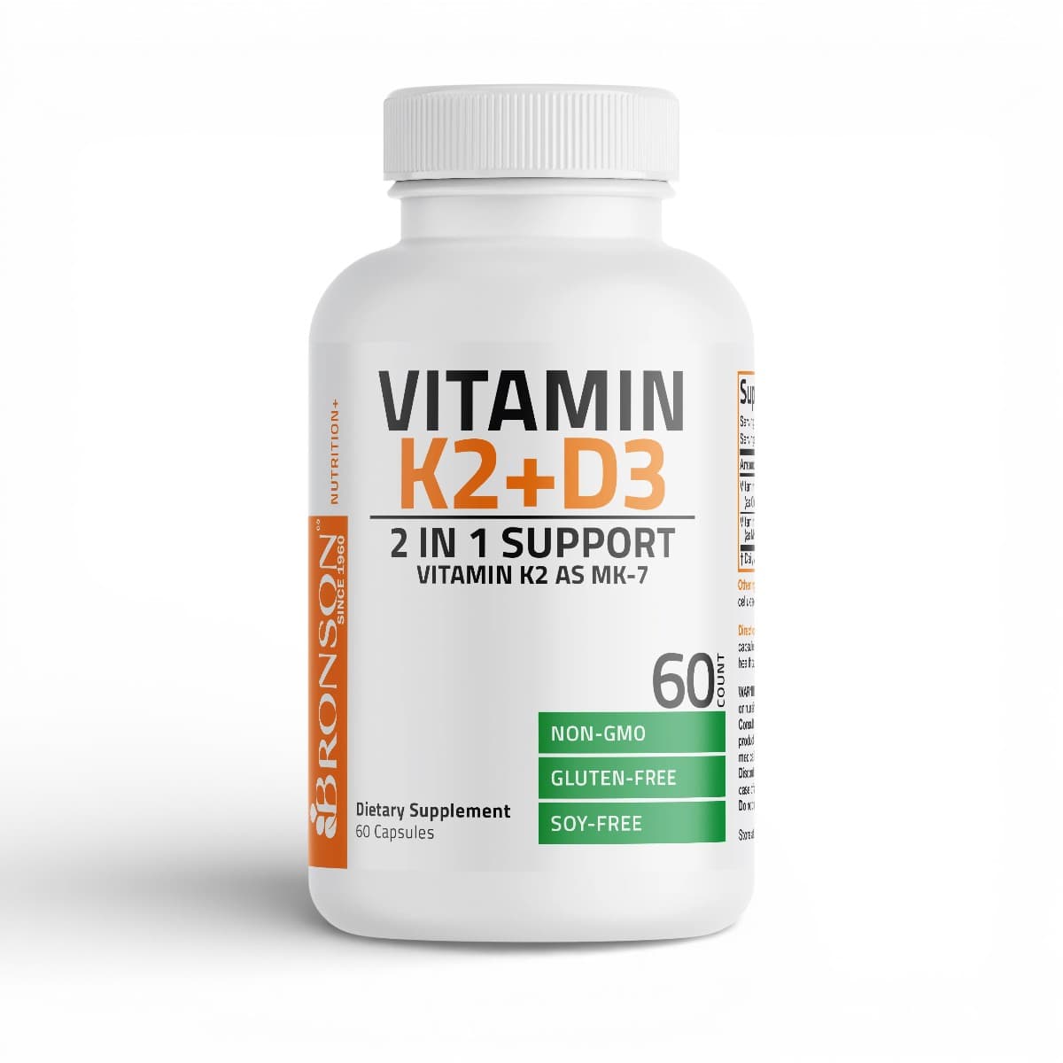 Bronson, Vitamin D3+K2, 5000 IU, 60 Capsules