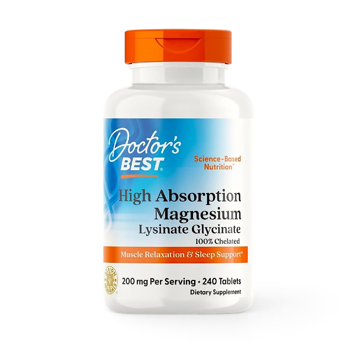 Doctor’s Best, High Absorption Magnesium, 200 mg, 240 Tablets, (100 mg Tablets)