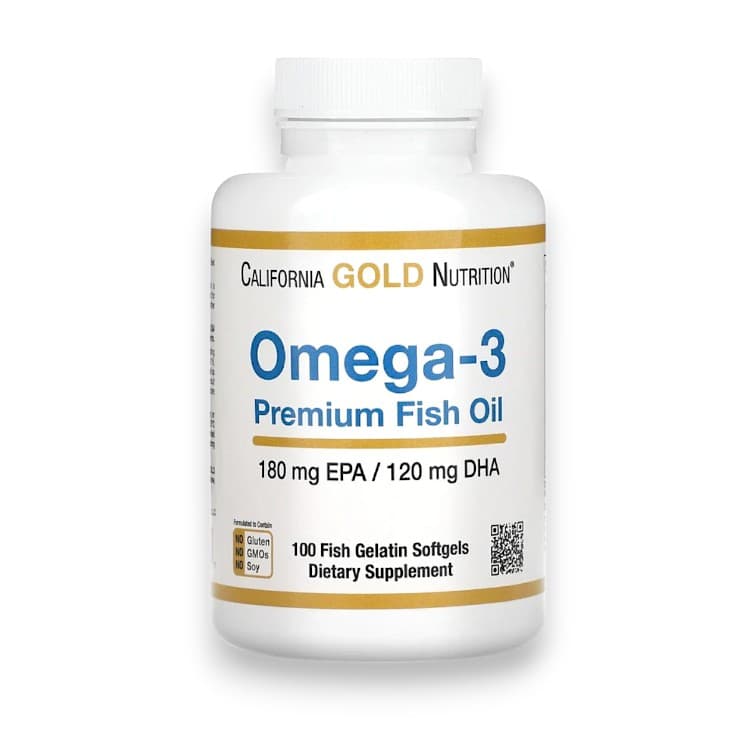 California Gold Nutrition, Omega-3 Premium Fish Oil, 2,200 mg, 100 Fish Gelatin Softgels (1,100 mg per Softgel)