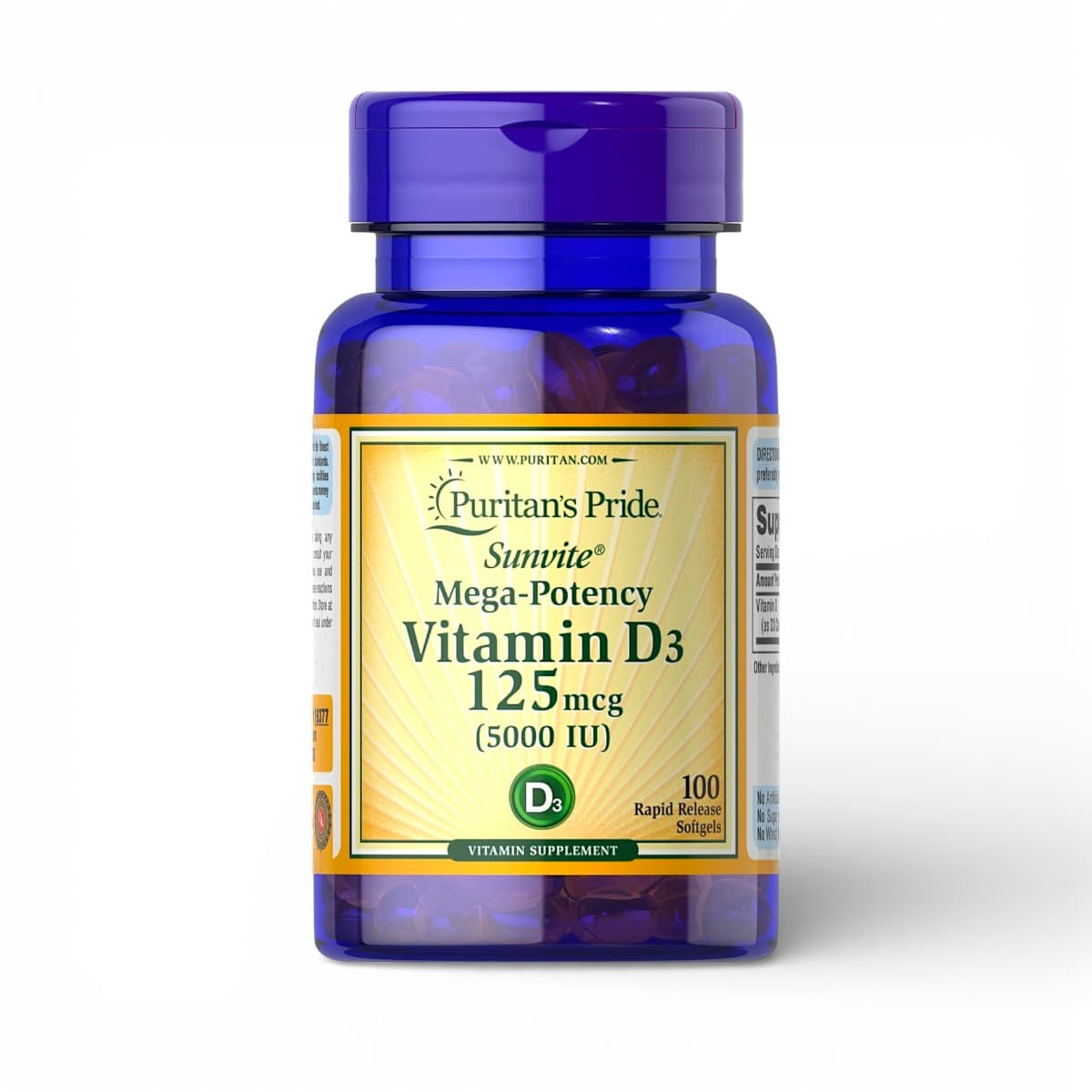 Puritan's Pride, Vitamin D3, (5000), 100 Softgels
