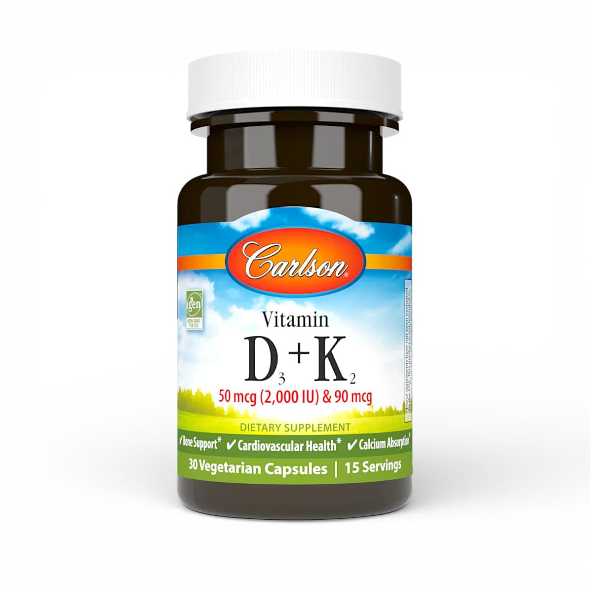 Carlson, Vitamin D3 + K2, 30 Vegetarian Capsules
