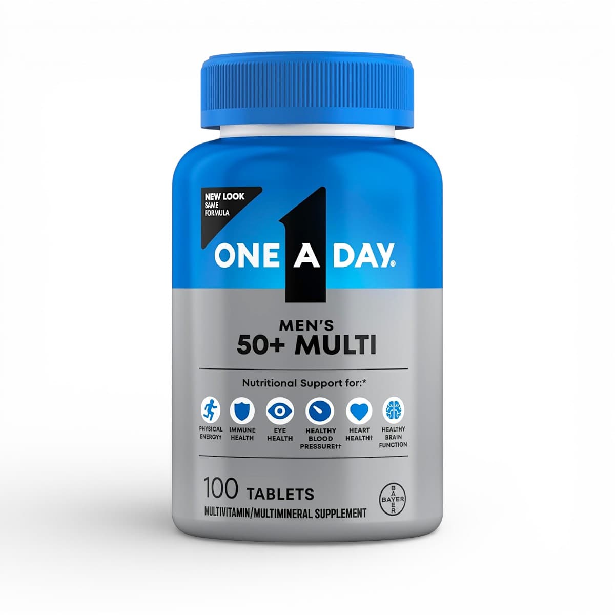 One-A-Day, Men's 50+, Complete Multivitamin/Multimineral Supplement, 100 Tablets