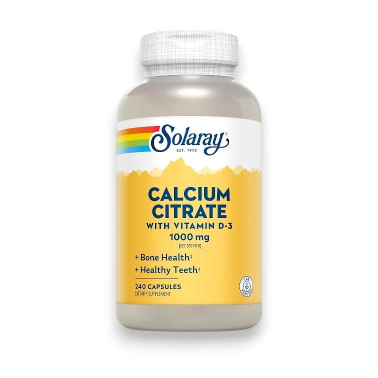Solaray, Calcium Citrate with Vitamin D-3, 1,000 mg, 240 VegCaps (250 mg per Capsule)