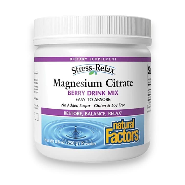 Natural Factors, Stress-Relax®, Magnesium Citrate Powder, Berry Drink Mix, 8.8 oz (250 g)