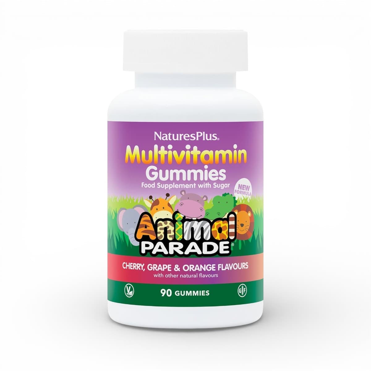 NaturesPlus, Animal Parade Multivitamin Gummies, Mixed Flavors, 90 Gummies