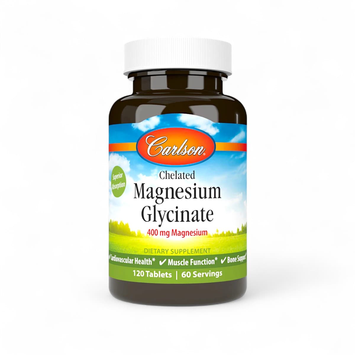 Carlson, Chelated Magnesium Glycinate, 400 mg, 120 Tablets