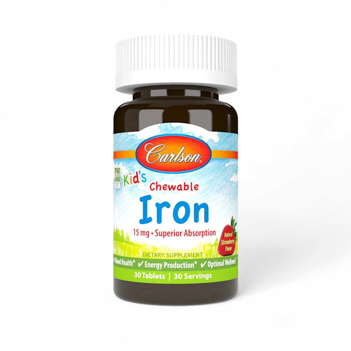 Carlson, Kid's Chewable Iron, Strawberry, 15 mg, 30 Tablets