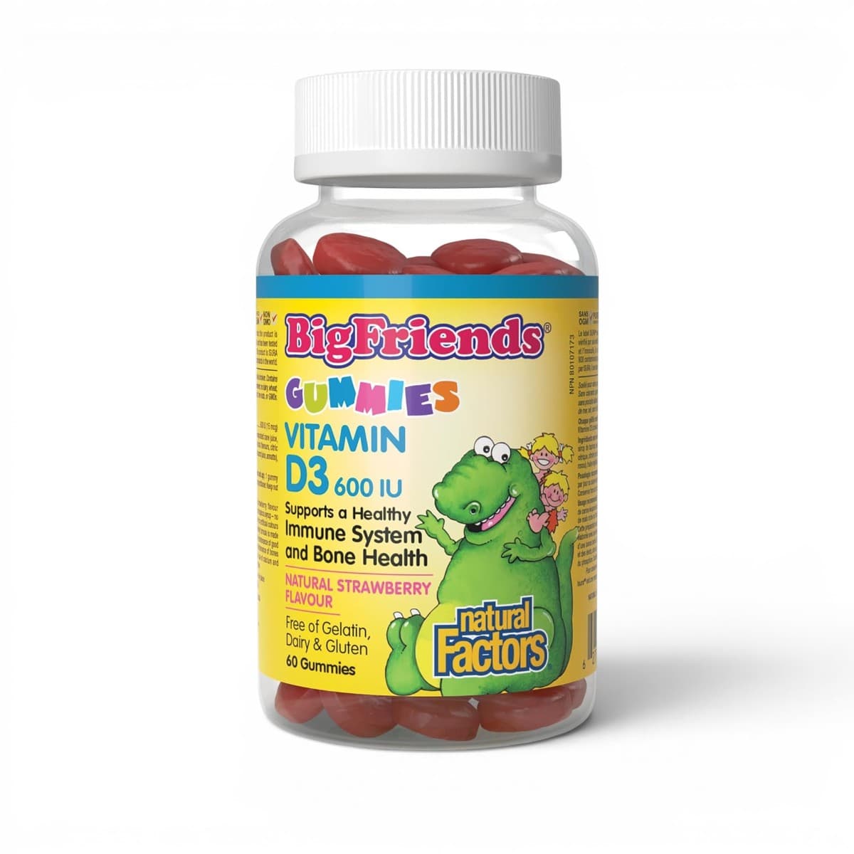 Natural Factors, BigFriends,Vitamin D3 600 IU, 60 Gummies