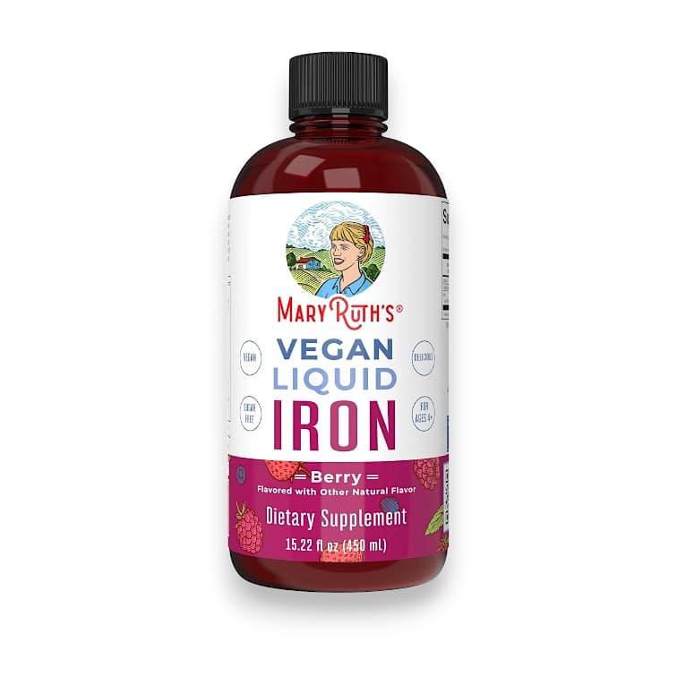 MaryRuth's, Vegan Liquid Iron, For Ages 4+, Berry, 6 mg, 15.22 fl oz (450 ml)