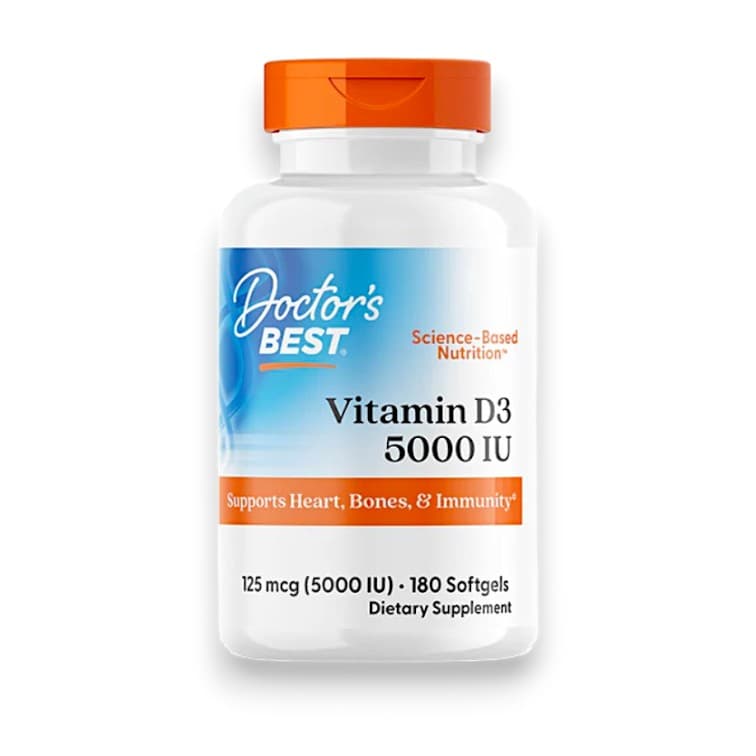Doctor's Best, Vitamin D3, 125 mcg (5,000 IU), 180 Softgels