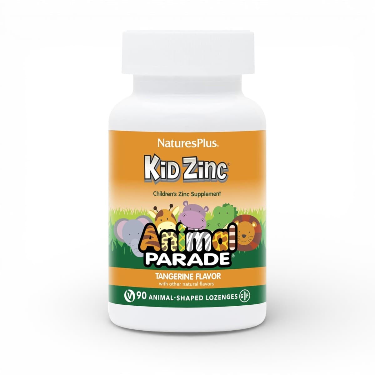 NaturesPlus, Animal Parade®, Kid Zinc®, Tangerine, 90 Animal-Shaped Lozenges
