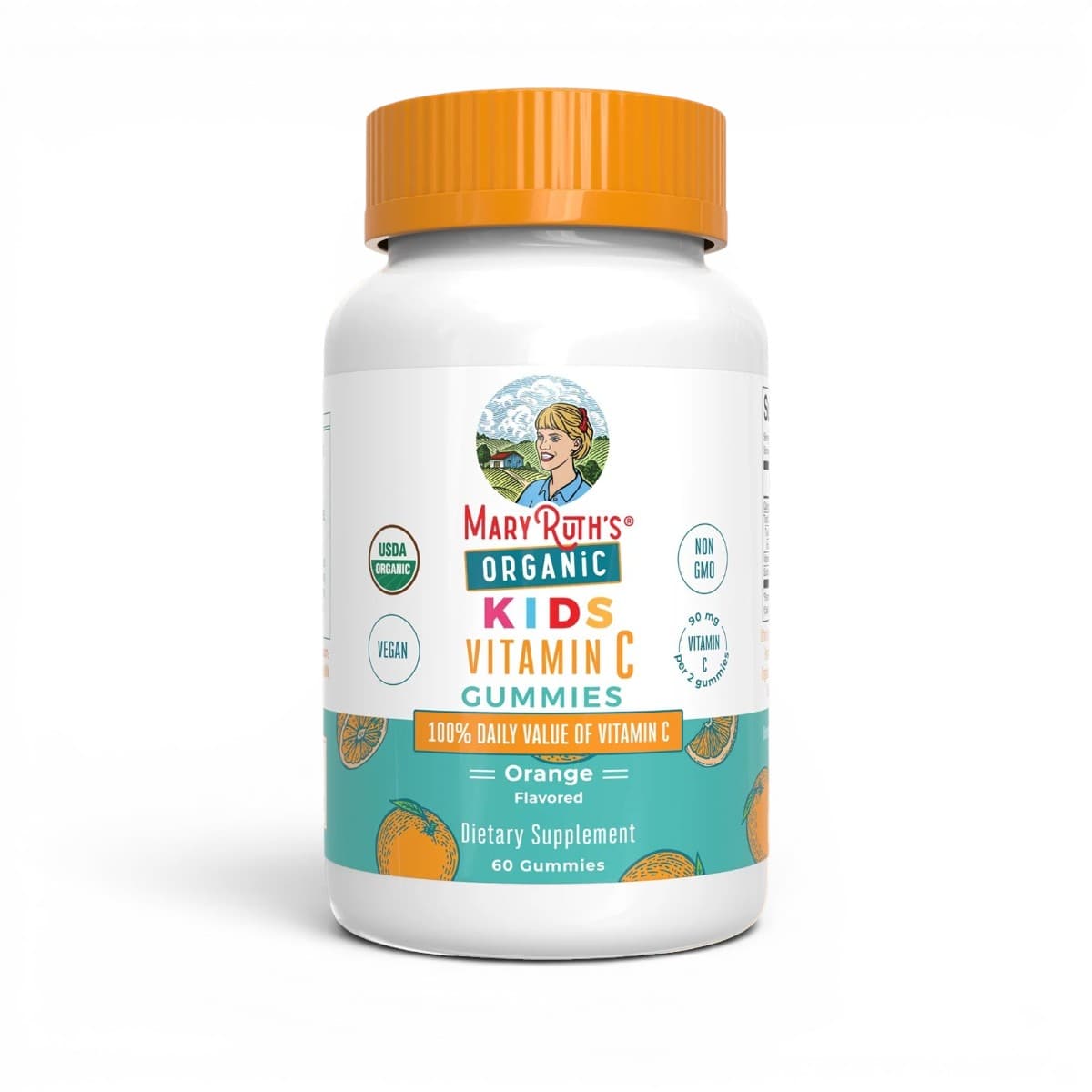 MaryRuth's, Organic Kids Vitamin C Gummies, Orange, 60 Gummies (45 mg per Gummy)