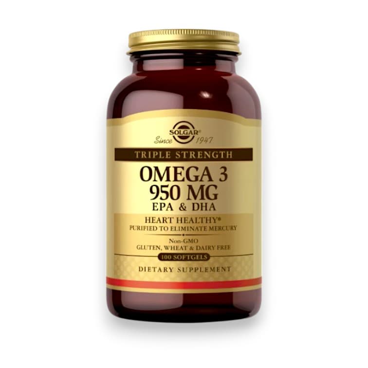 Solgar, Omega 3, EPA & DHA, Triple Strength, 950 mg, 100 Softgels