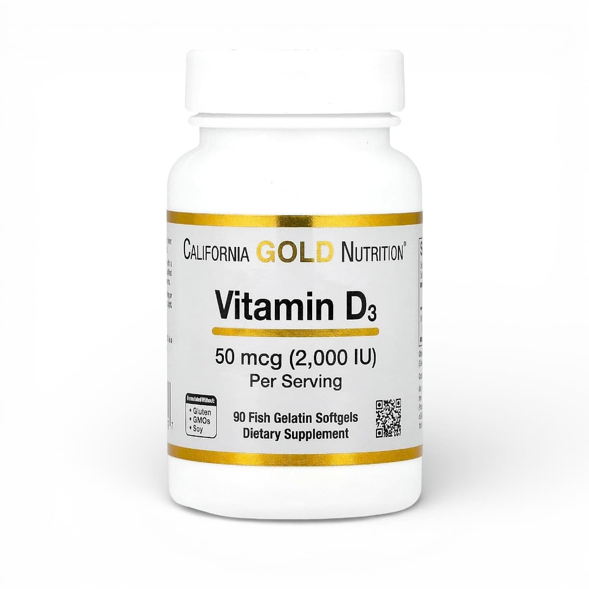 California Gold Nutrition, Vitamin D3, 50 mcg (2,000 IU), 90 Fish Gelatin Softgels