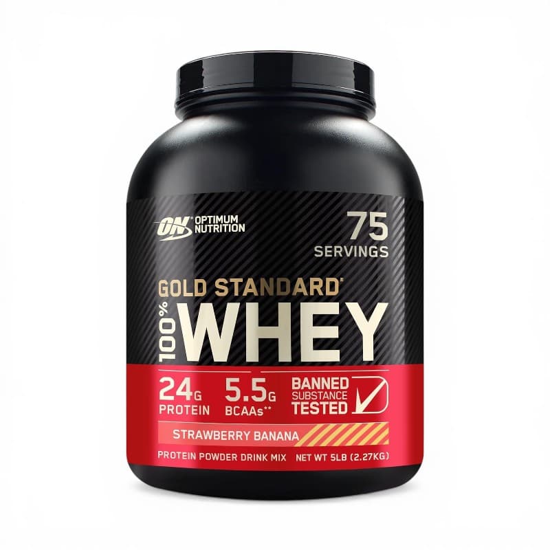 Optimum Nutrition, Gold Standard® 100% Whey, Strawberry Banana, 5 lb (2.27 kg)