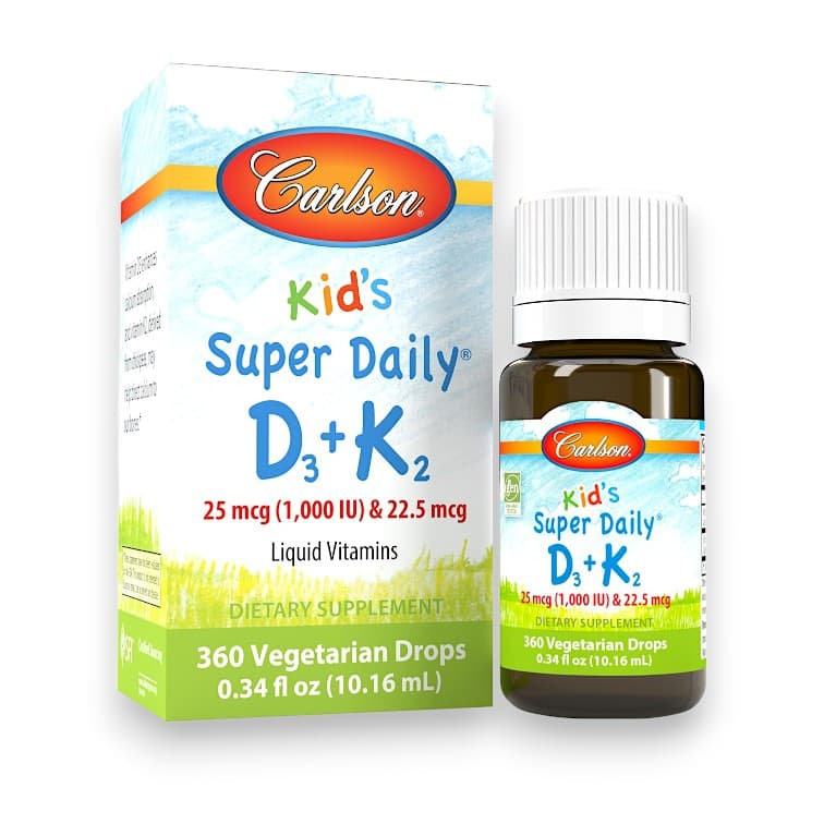 Carlson, Kid's Super Daily® D3 + K2, 0.34 fl oz (10.16 ml)