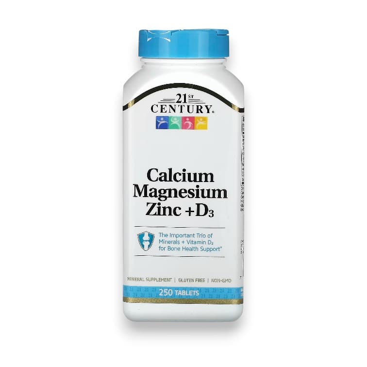 21st Century, Calcium Magnesium Zinc + D3, 250 Tablets