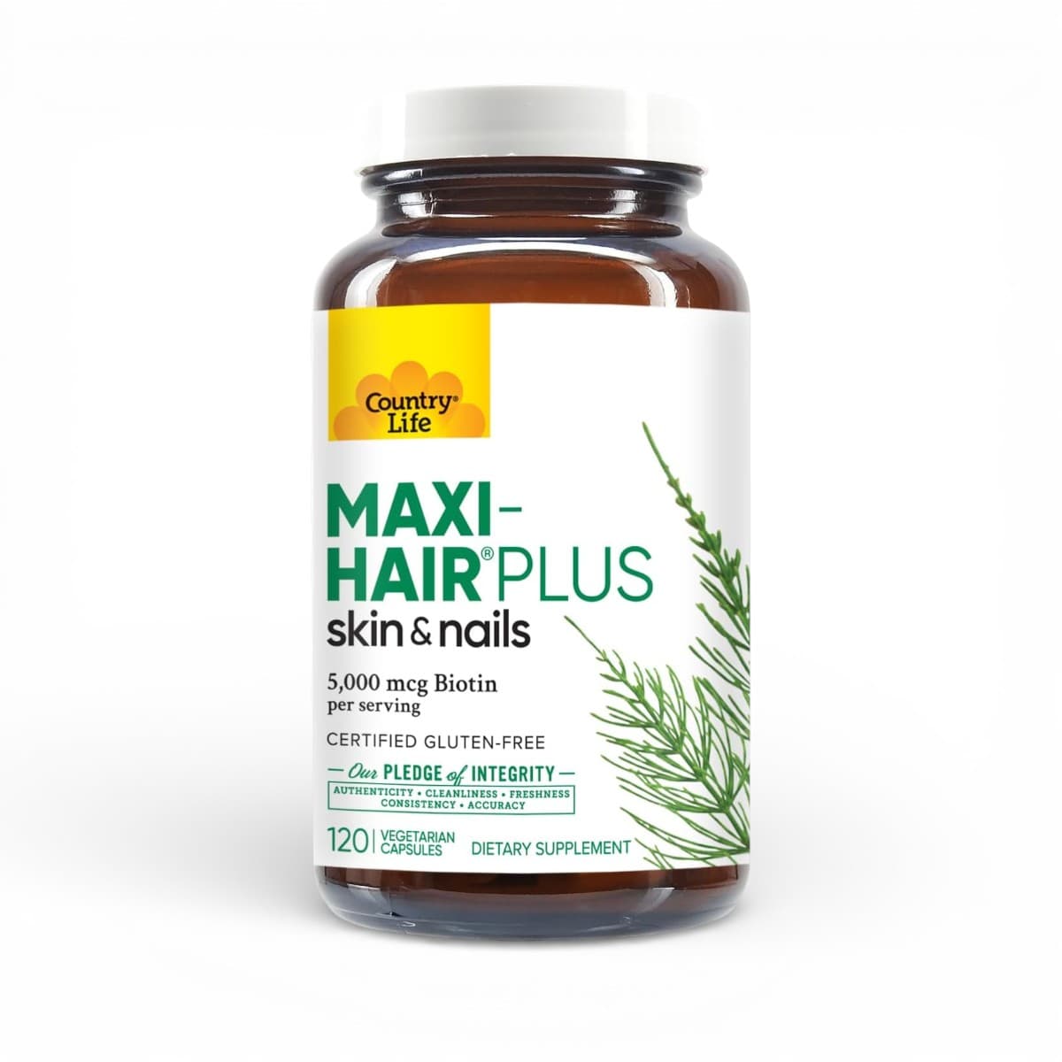 Country Life, Maxi-Hair® Plus Skin & Nails, 120 Vegetarian Capsules By Country Life