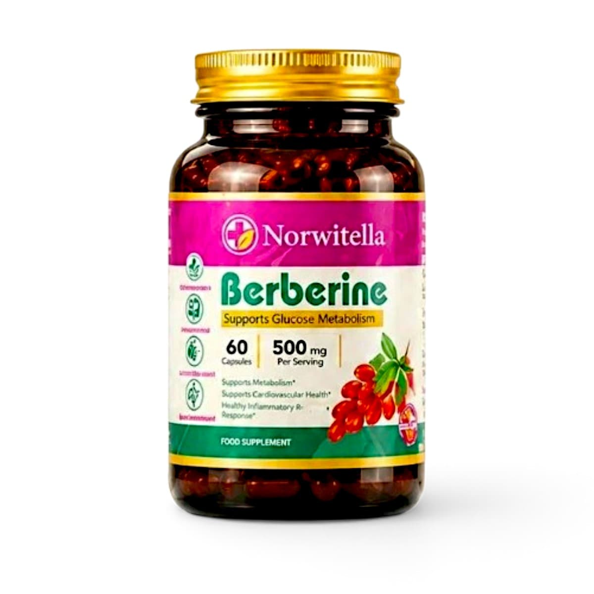Norwitella, Berberine 500mg, 60 capsules