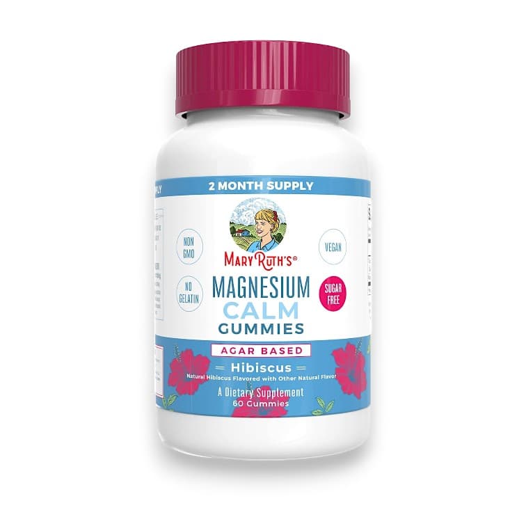 MaryRuth's, Kids Magnesium Calm Gummies, Hibiscus, 50 mg, 60 Gummies