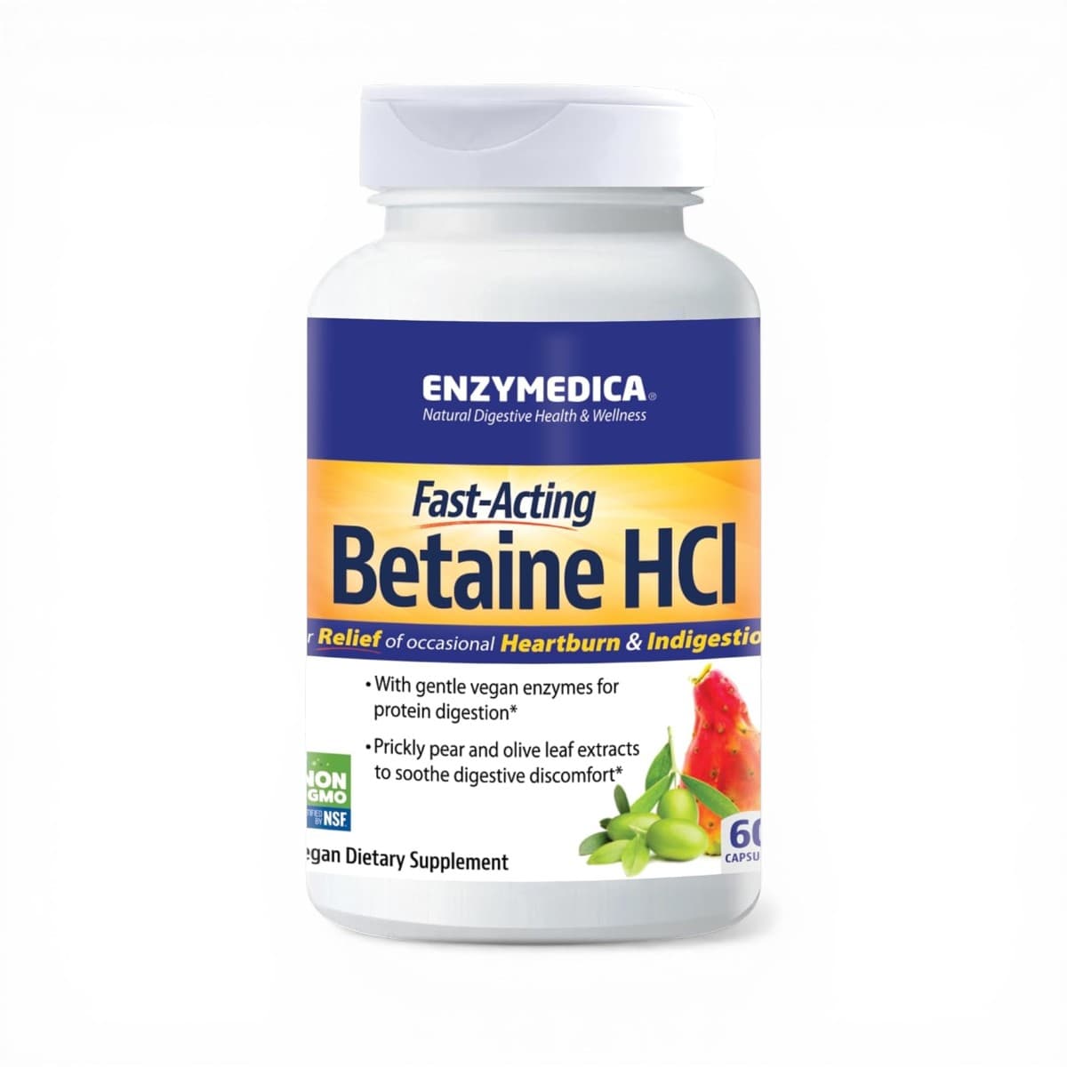 Enzymedica, Fast-Acting Betaine HCl, 60 Capsules