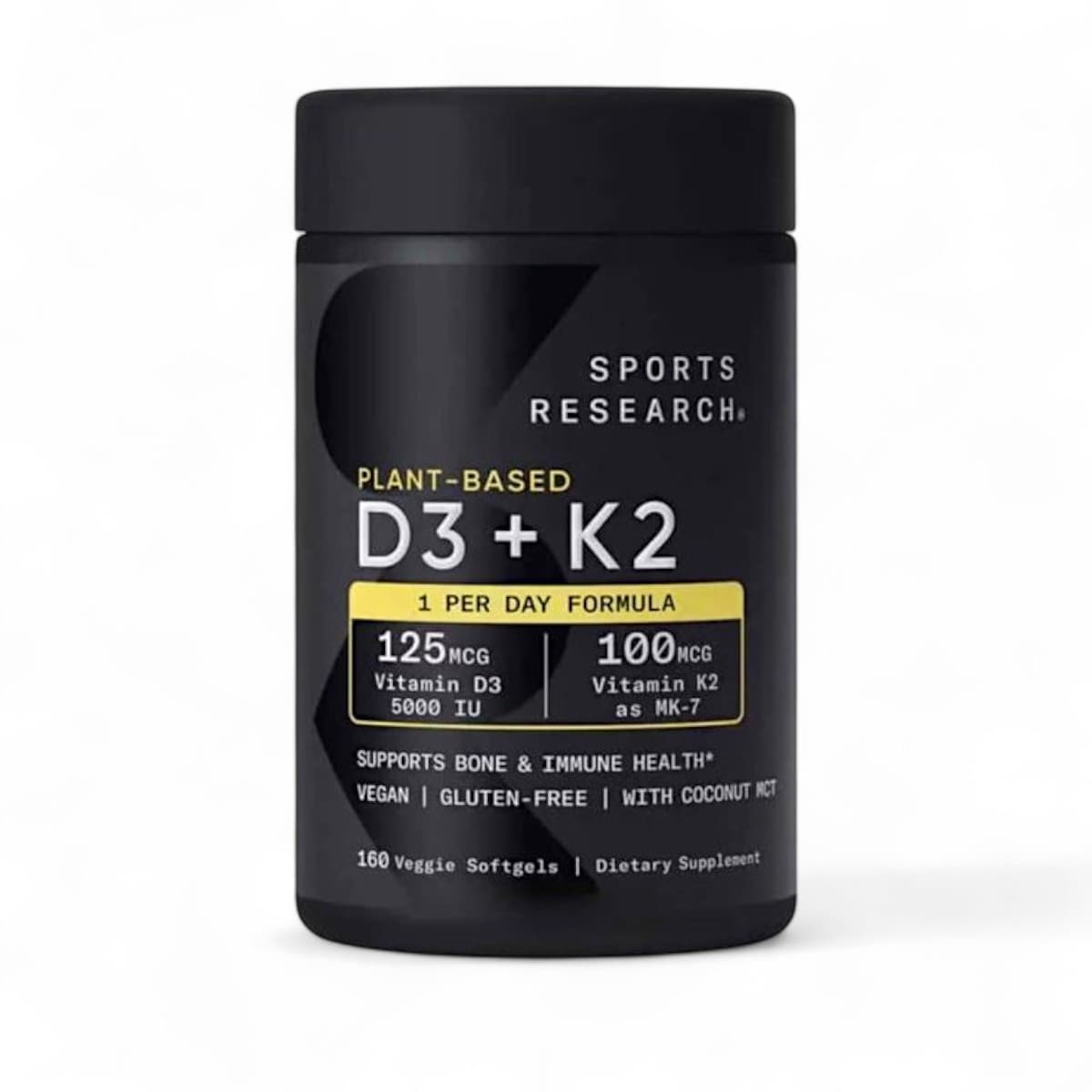Sports research, D3+k2, 160 Softgels