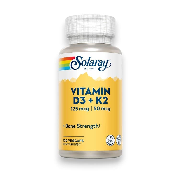 Solaray, Vitamin D3 + K2, 120 VegCaps