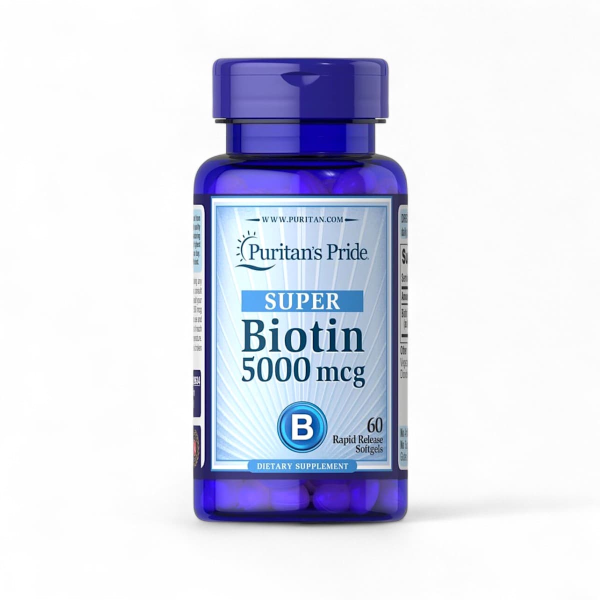 Puritans Pride, Biotin-5000 mcg, 60 softgels