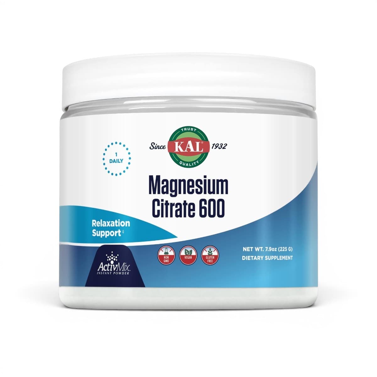 KAL, Magnesium citrate, 600mg ActivMix Instant Powder