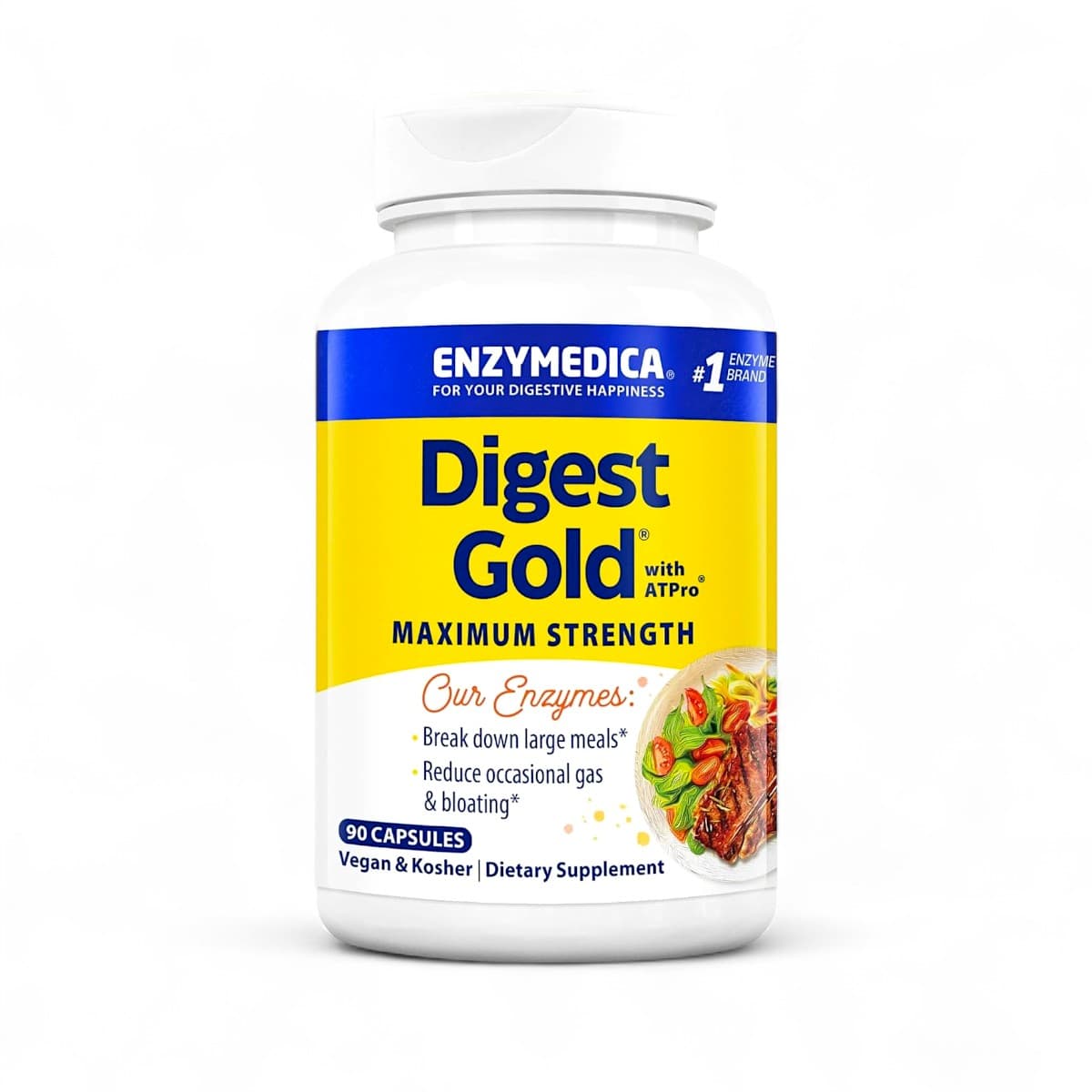 Enzymedica, Digest Gold® with ATPro®, Maximum Strength, 90 Capsules By Enzymedica